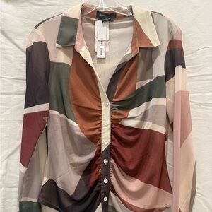 Sanctuary Multicolor Geometric Blouse